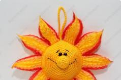 Вязаное солнце амигуруми крючком Вязание солнышко и тучки крючком